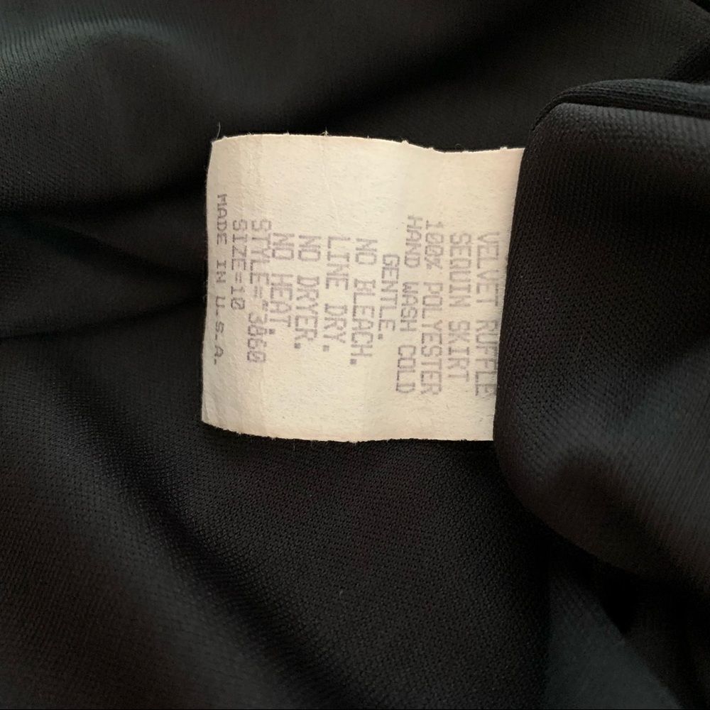 Vintage Black Velvet Ruffle Sequin Skirt - Picture 6 of 6